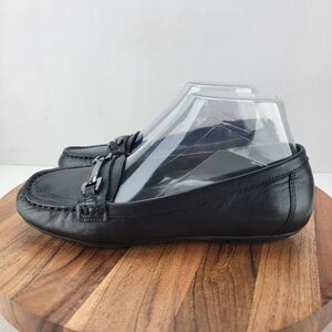 Vionic Womens Size 7 Black Kenya Leather Slip On Flat Loafers Shoes